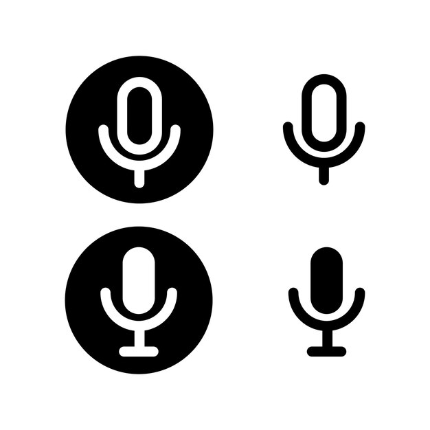 Microphone icon set isolated on white background