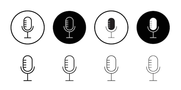 Microphone icon Thin line flat illustration