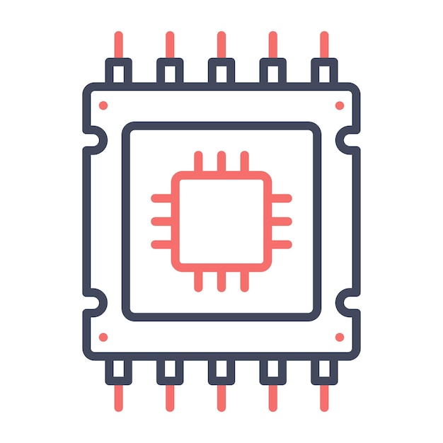 microprocessor vector illustration style