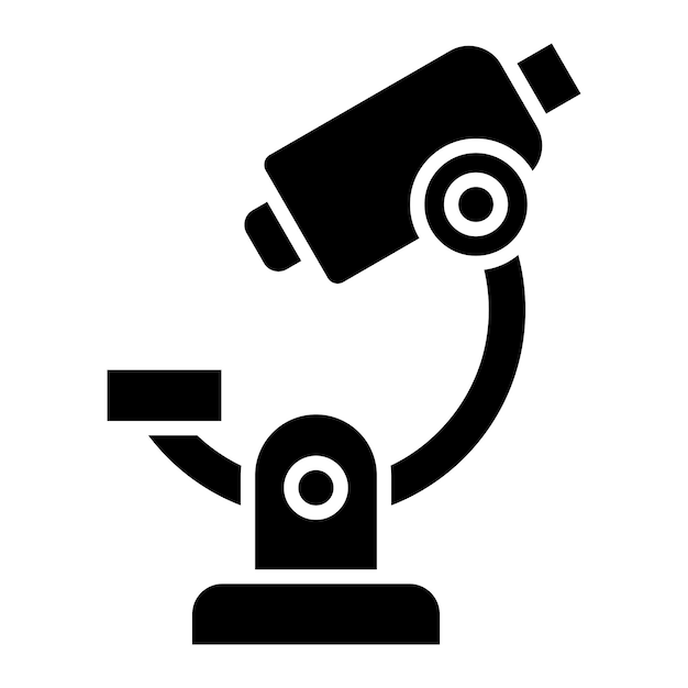 microscope glyph solid black illustration