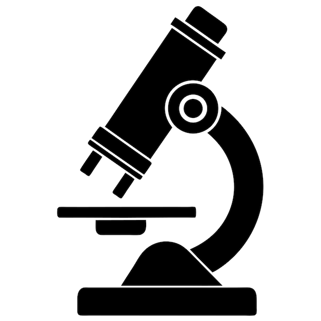 Microscope Icon Black White Line Art Vector Logo silhouette element