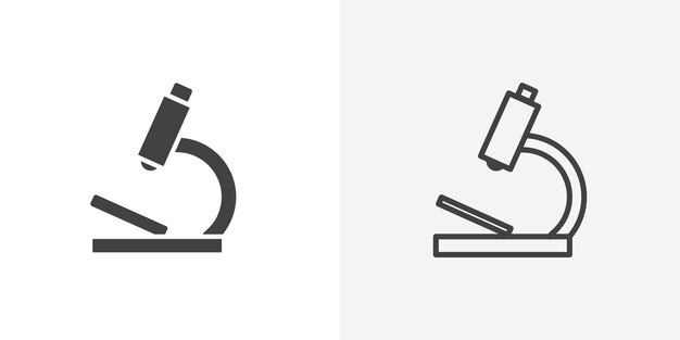Microscope icon flat and simple set design