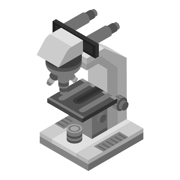 Microscope icon Isometric of microscope vector icon for web design isolated on white background
