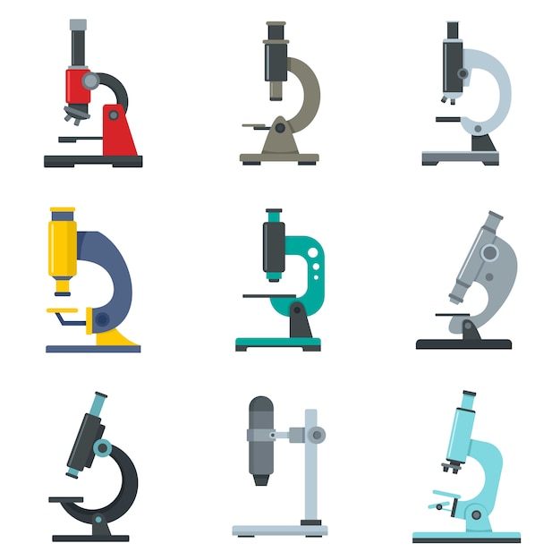 Microscope icon set