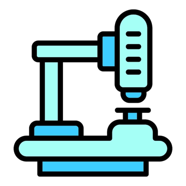 Microscope study icon outline vector Help child Father teen color flat