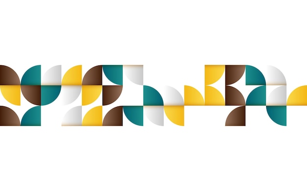 Midcentury geometric abstract pattern with simple shapes and beautiful color palette Simple geometric pattern composition Vector illustration
