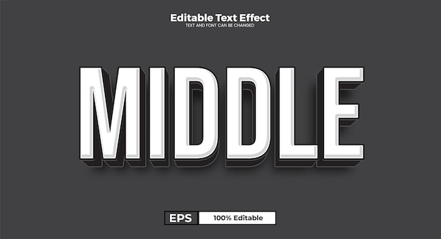 Middle editable text effect in modern trend style