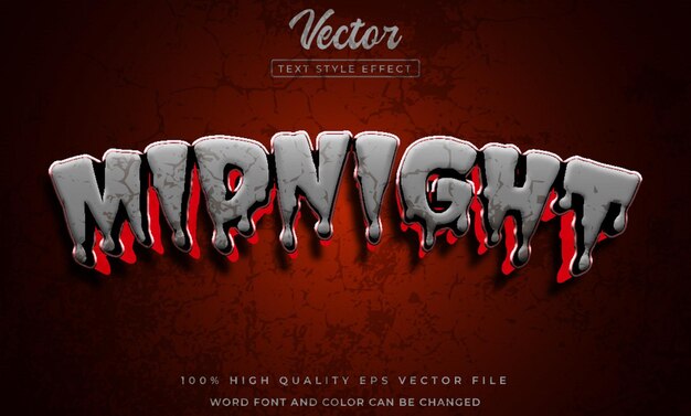 Midnight editable text effect for a halloween theme