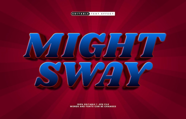 might sway editable text effect with a kids and play text style