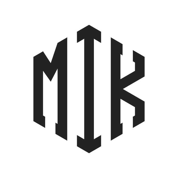 MIK Logo Design Initial Letter MIK Monogram Logo using Hexagon shape