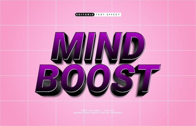 mind boost editable text effect with a work and smart text effect