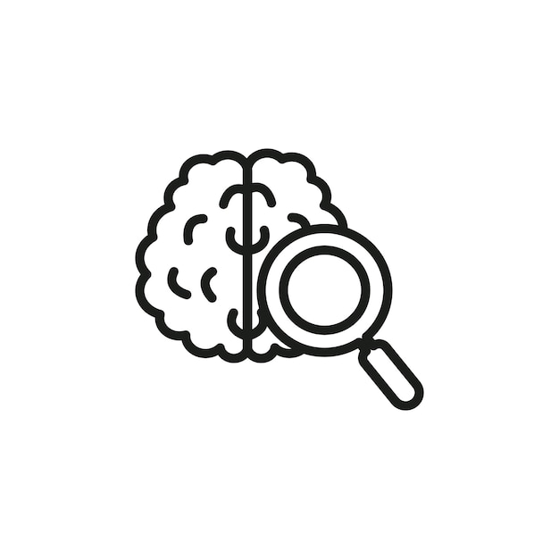 Mind research icon Symbol mark in Outline style