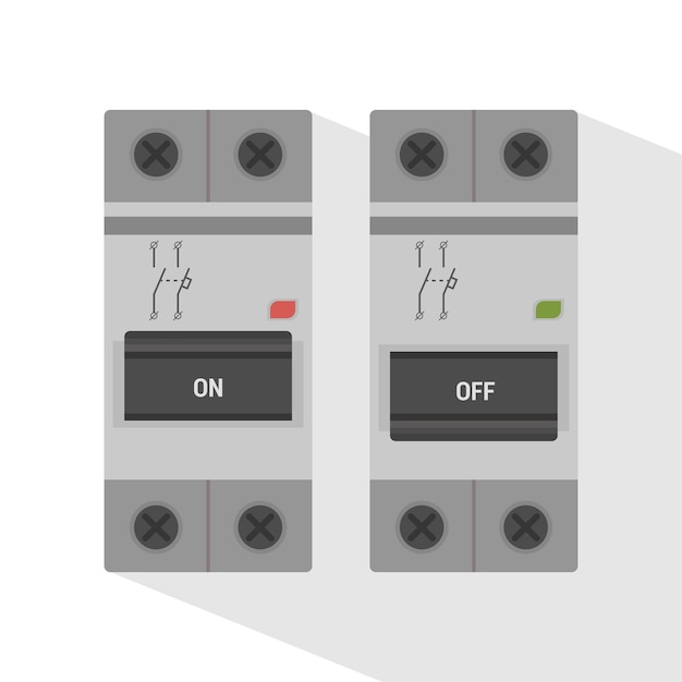 Miniature modular DIN rail single pole circuit breaker with a neutral connection flat design