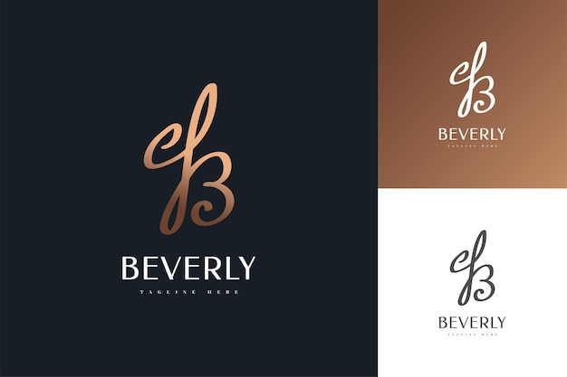minimal and elegant initial letter b logo design with handwriting style. handwritten signature logo for identity