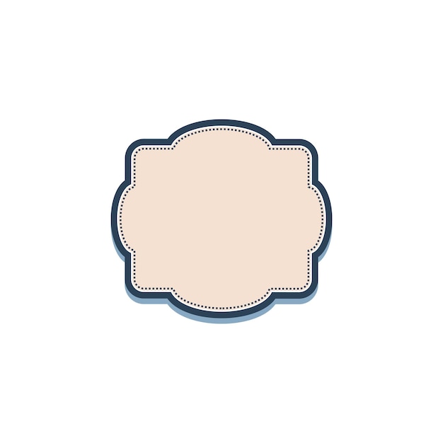 minimal beige badge template with hand drawn outline