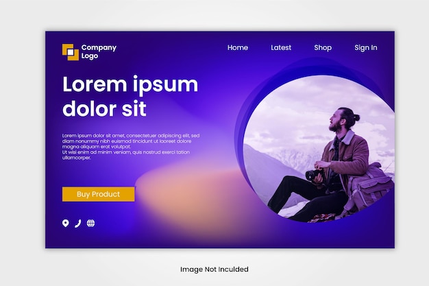 Minimal Blue Gradient Landing Page Template