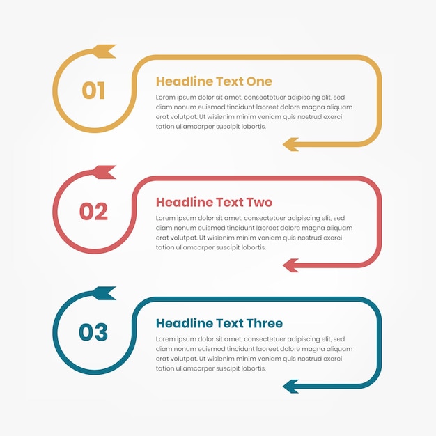 Minimal business infographic template with circular arrow shape for data presentation