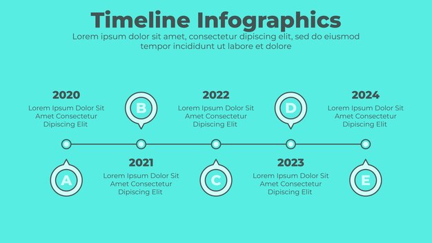 minimal business timeline with steps or options business infographic presentation template
