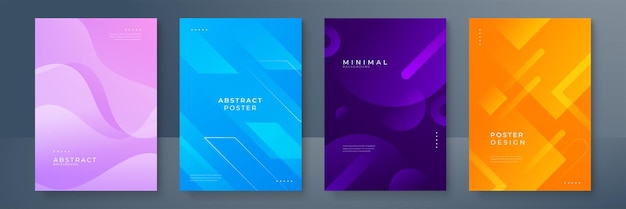 Minimal colorful geometric shapes abstract modern background design