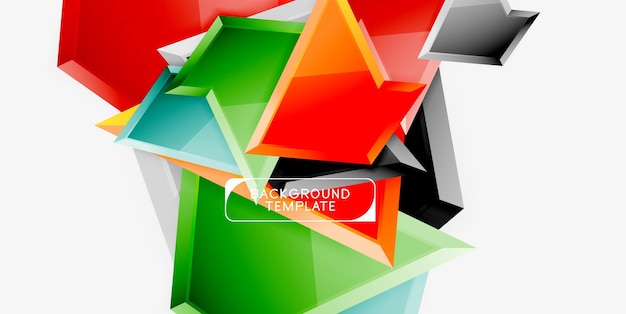 Minimal geometrical triangles with 3d effect abstract background template