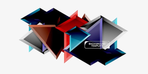 minimal geometrical triangles with 3d effect abstract background template