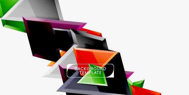 Minimal geometrical triangles with 3d effect abstract background template