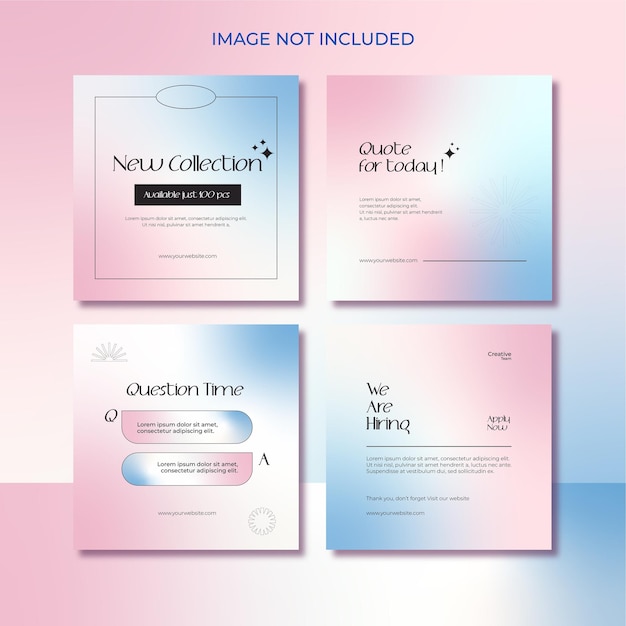 minimal gradient fashion instagram post set collection
