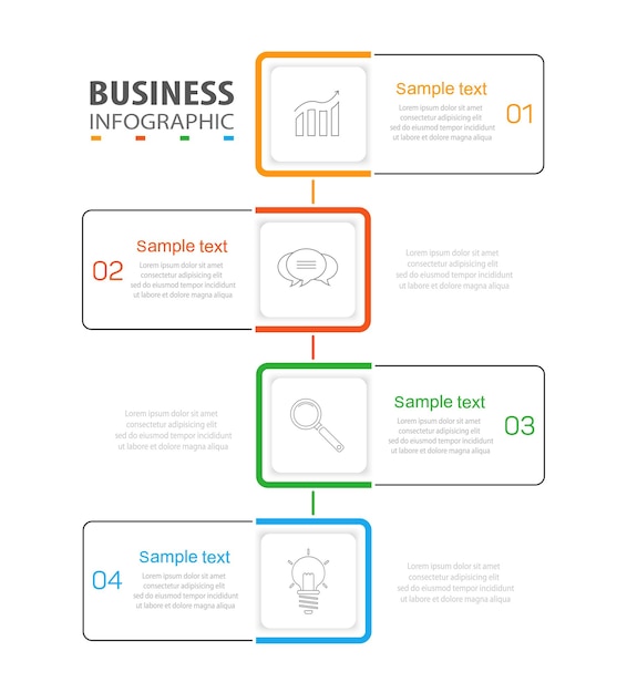 Minimal infographic design template with 4 options