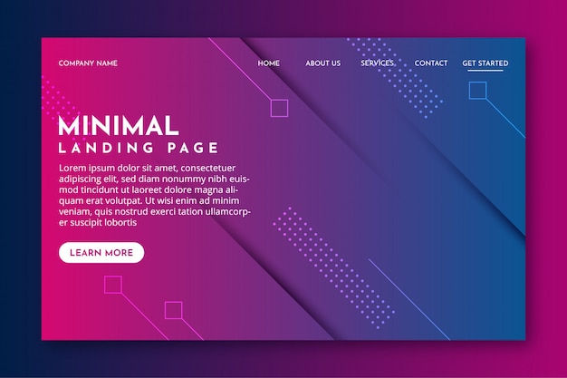 Minimal landing page design
