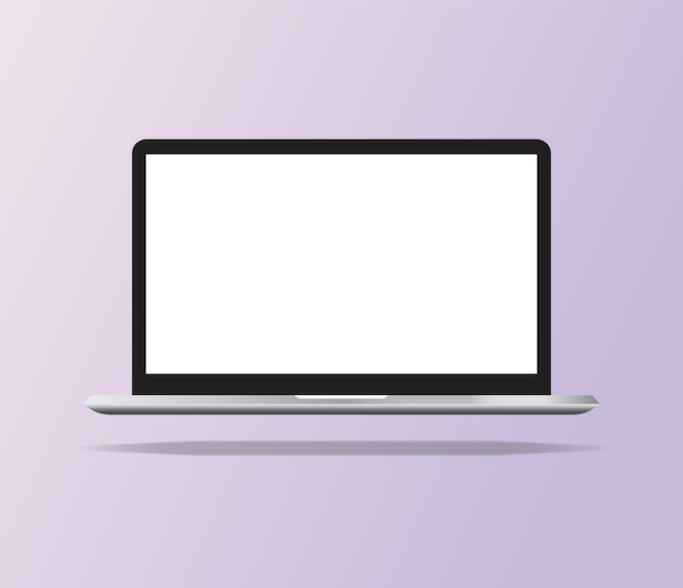 Minimal Laptop Floating Illustration Isolated Technology Modern Device Notebook
