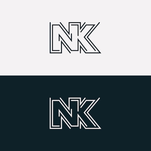 Minimal Nk Letter Logo Icon Design Template