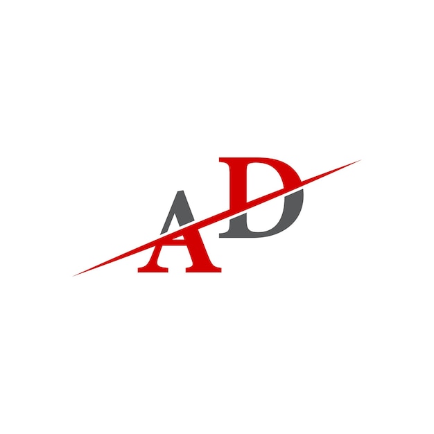 Minimalist AD Logo with Dynamic Diagonal Line