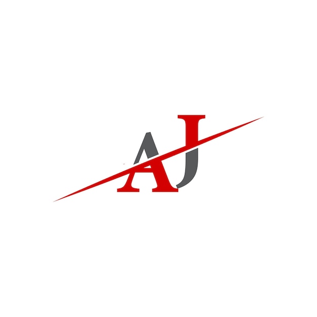 Minimalist AJ Logo with Dynamic Diagonal Line