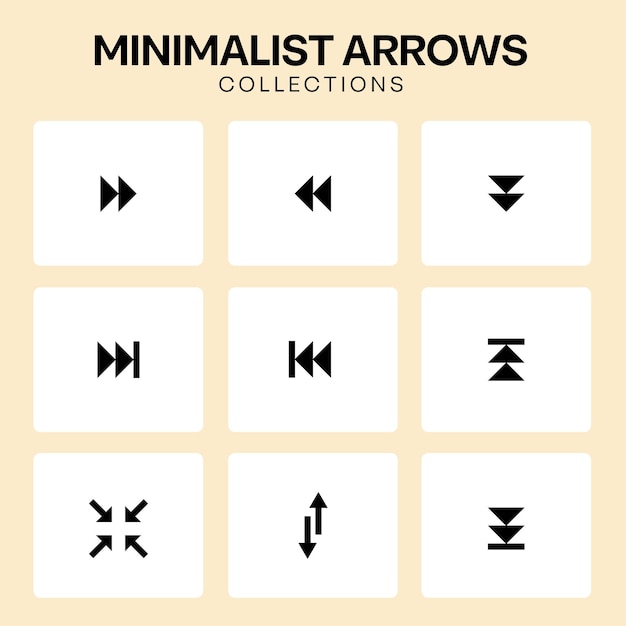 minimalist arrow symbol set illustrative design for dynamic visual free vector template