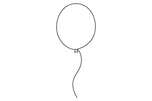 minimalist art one line balloon outline vector illustration in a timeless and simple design