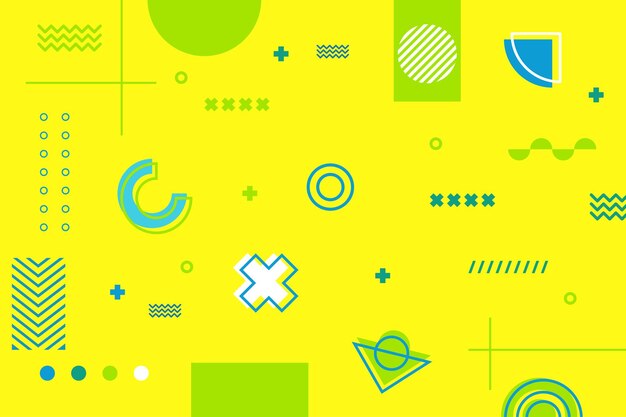 Minimalist background with abstract memphis objects