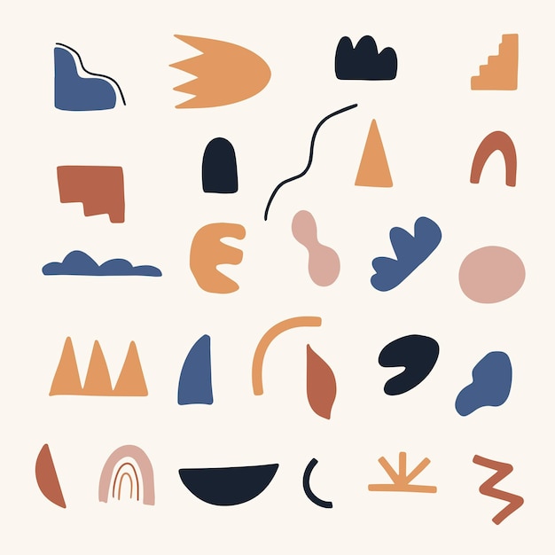 Minimalist bohemian abstract nature doodle shapes Modern handdrawn vector tropical plant