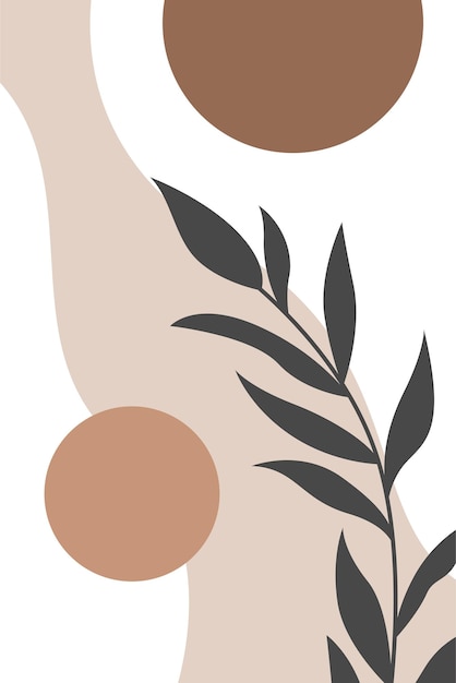 Minimalist Boho Wall Art Background Illustration