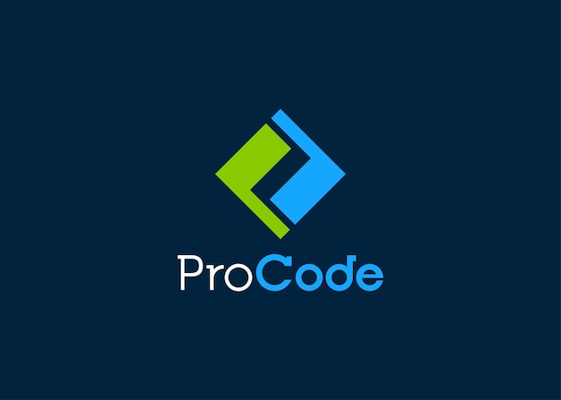 Minimalist Coding logo design template Modern style programmer logo