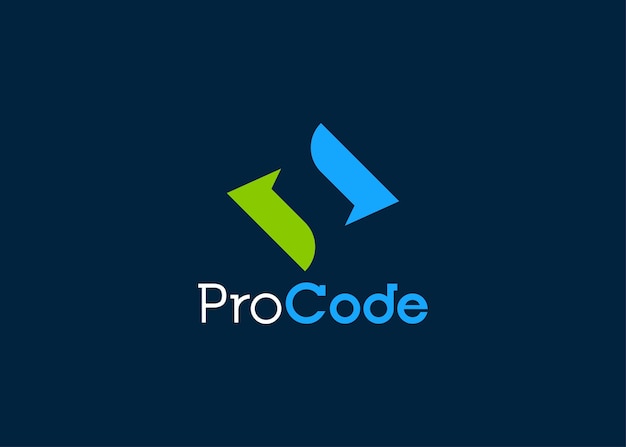 Minimalist Coding logo design template Modern style programmer logo