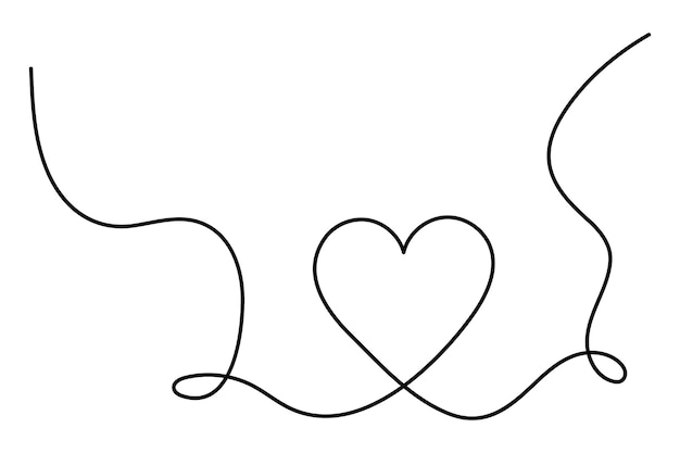 minimalist continuous one line drawing of a heart outline for modern designs