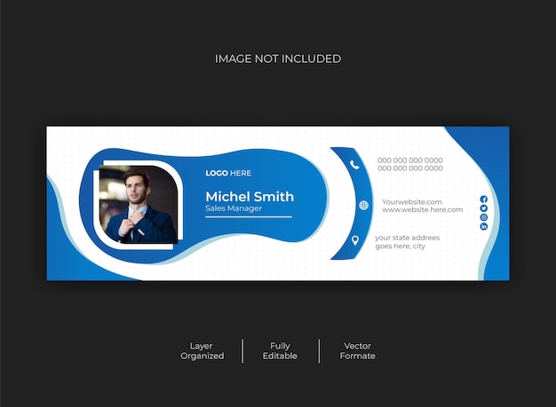 Minimalist email signature template design or social cover design