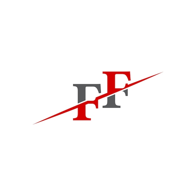 Minimalist FF Logo with Dynamic Diagonal Line
