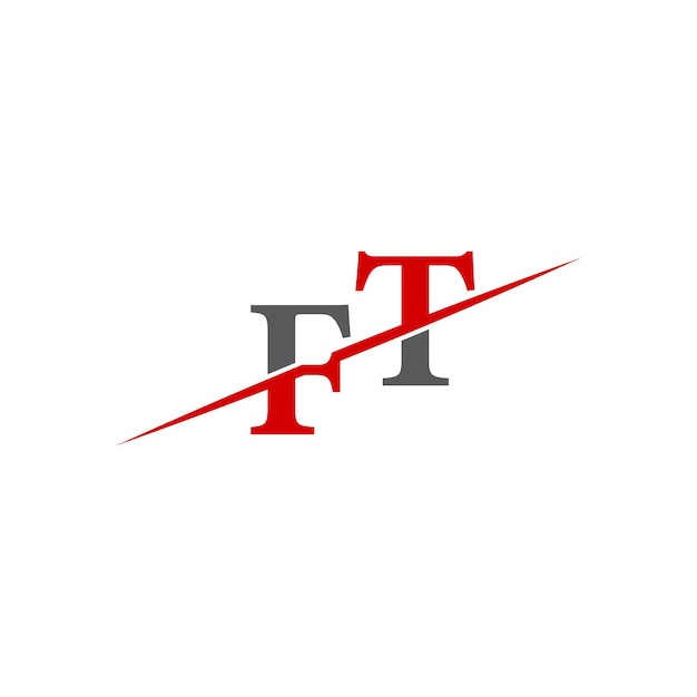 Minimalist FT Logo with Dynamic Diagonal Line