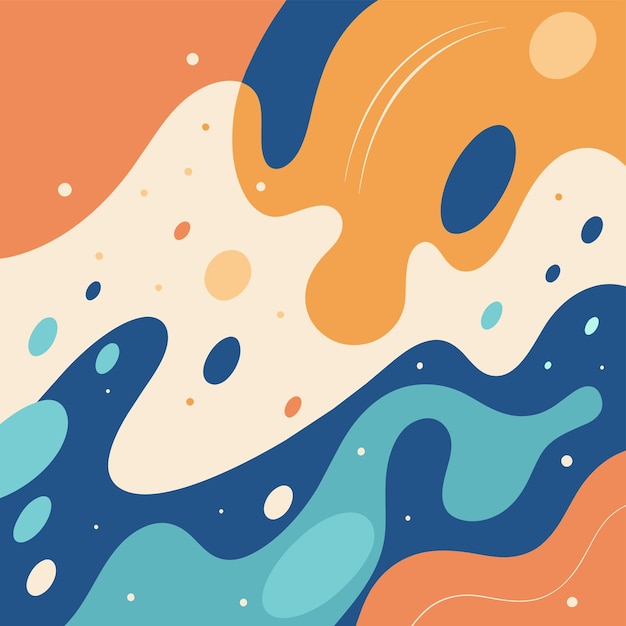 Minimalist hand drawn fluid shapes background