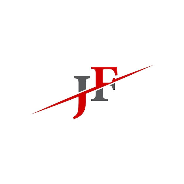 Minimalist JF Logo with Dynamic Diagonal Line