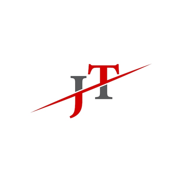Minimalist JT Logo with Dynamic Diagonal Line