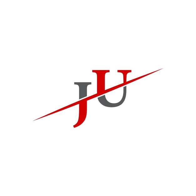 Minimalist JU Logo with Dynamic Diagonal Line