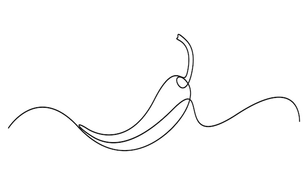 Minimalist Line Art Chili Pepper Illustration