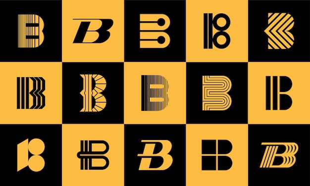 Minimalist line letter B logo design branding